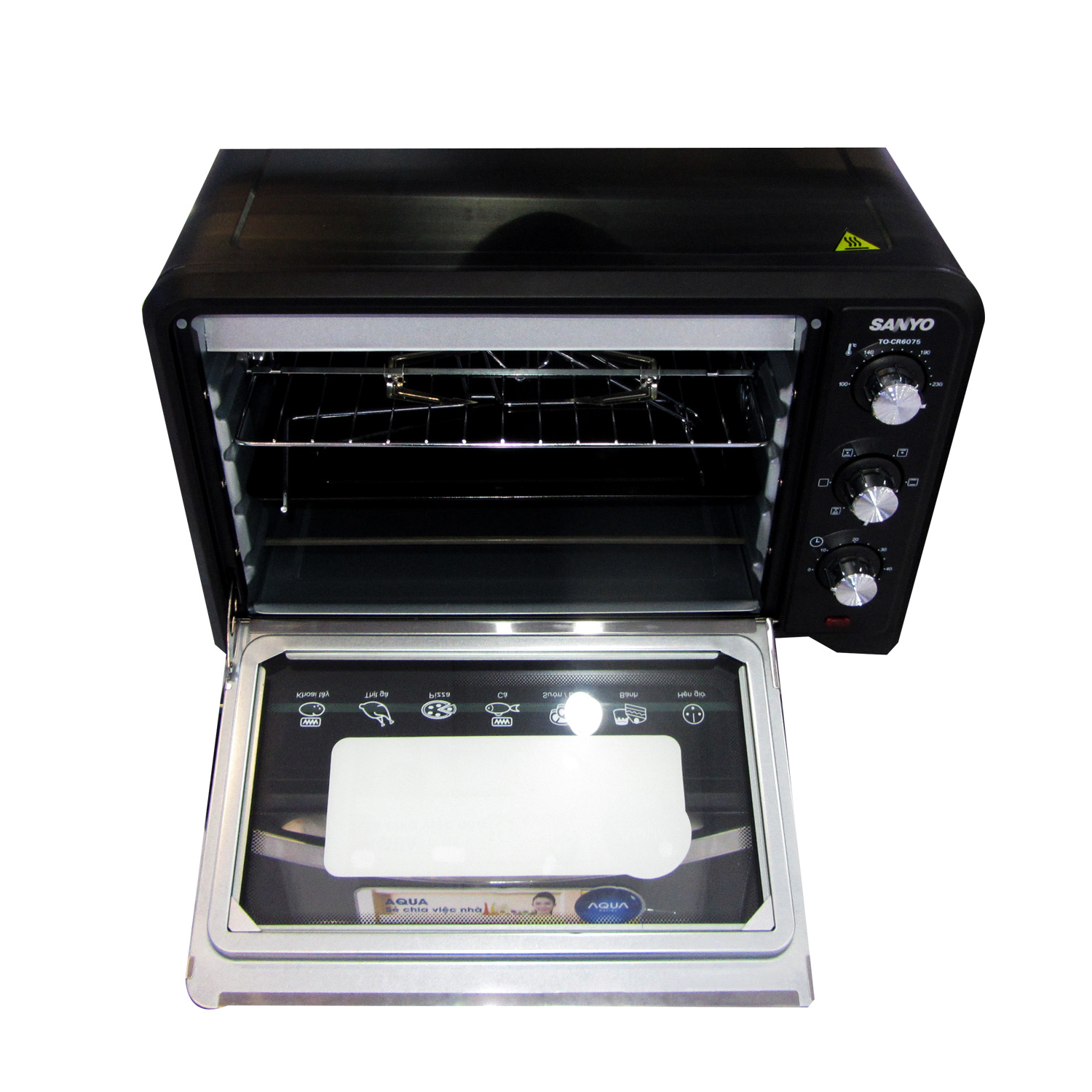 LÒ NƯỚNG 35L SANYO TO-CR6075 có chức năng nướng đối lưu nhiệt và 6 chức năng nướng hiện đại chất liệu lò nướng bằng inox bền chắc cửa kiếng 2 lớp an toàn với người sử dụng